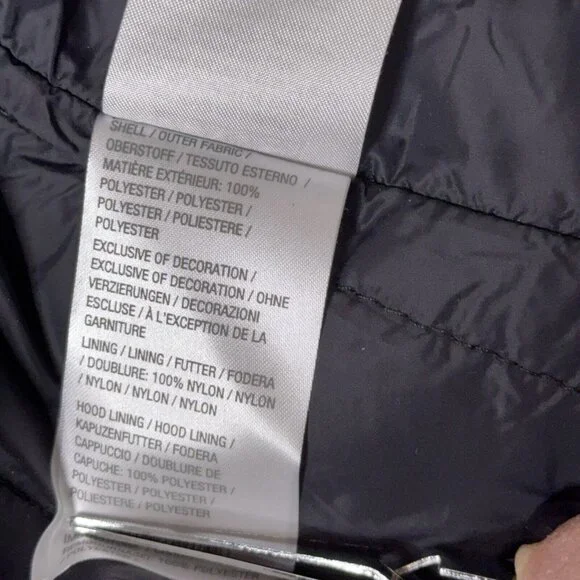 Dennis Basso Jacket Printed Floral Black White Water Resistant Hooded Ruffle Lg - Picture 13 of 16